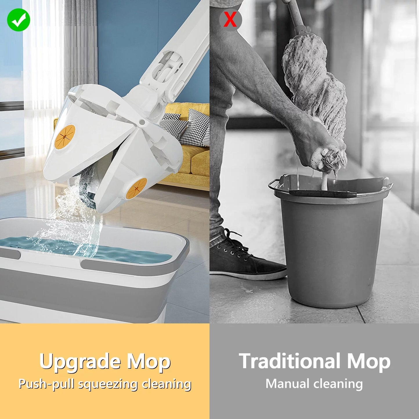 Twist & Clean Mop - 360 Rotatable Triangle Mop