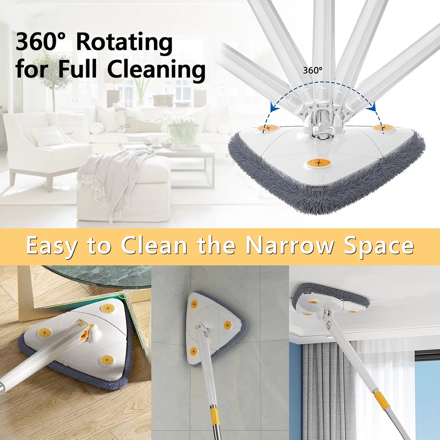 Twist & Clean Mop - 360 Rotatable Triangle Mop
