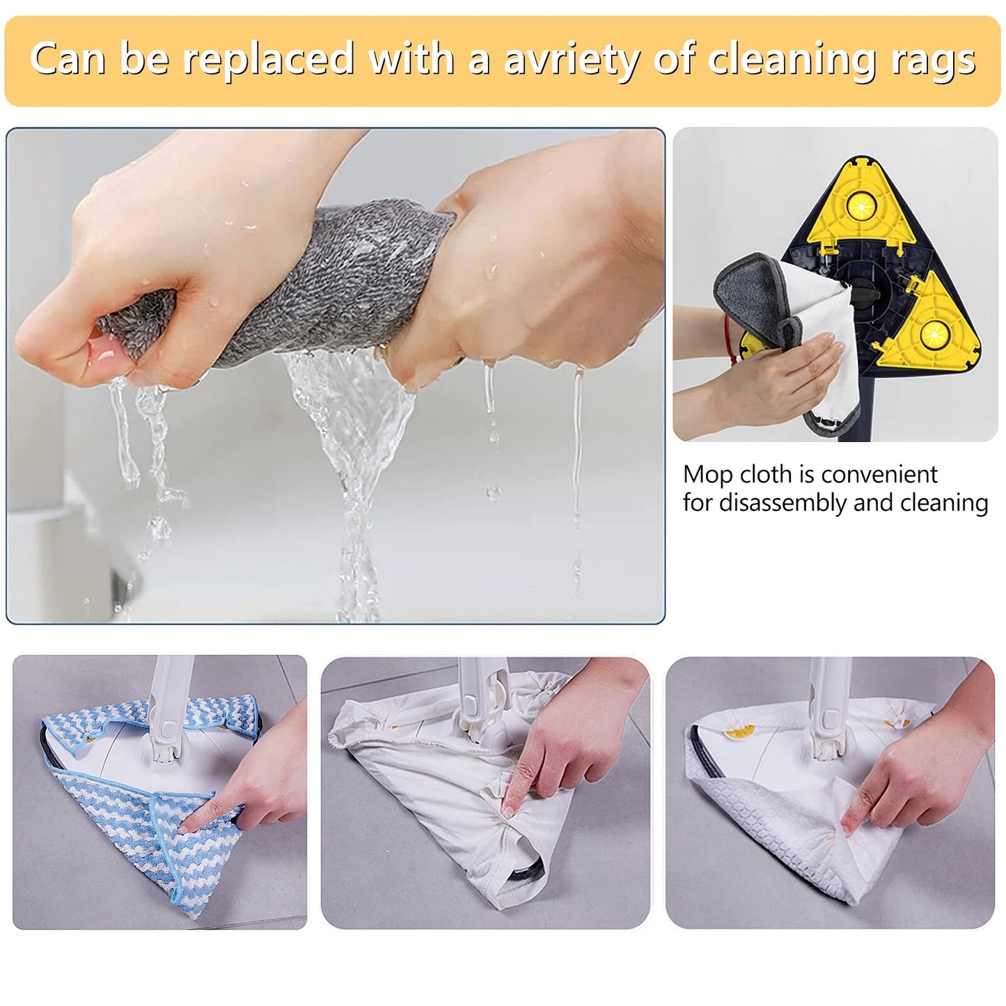 Twist & Clean Mop - 360 Rotatable Triangle Mop