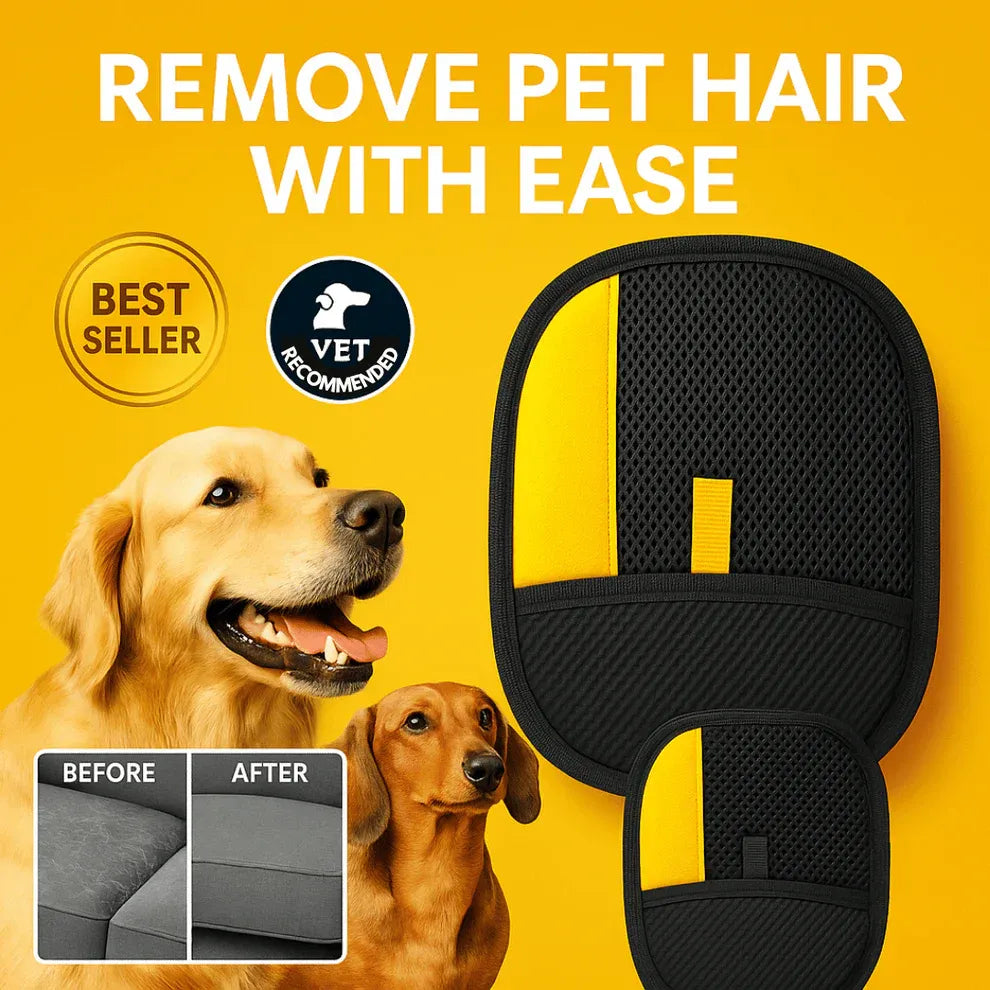 FurEase Pet Grooming Gloves – De-Shed & Massage