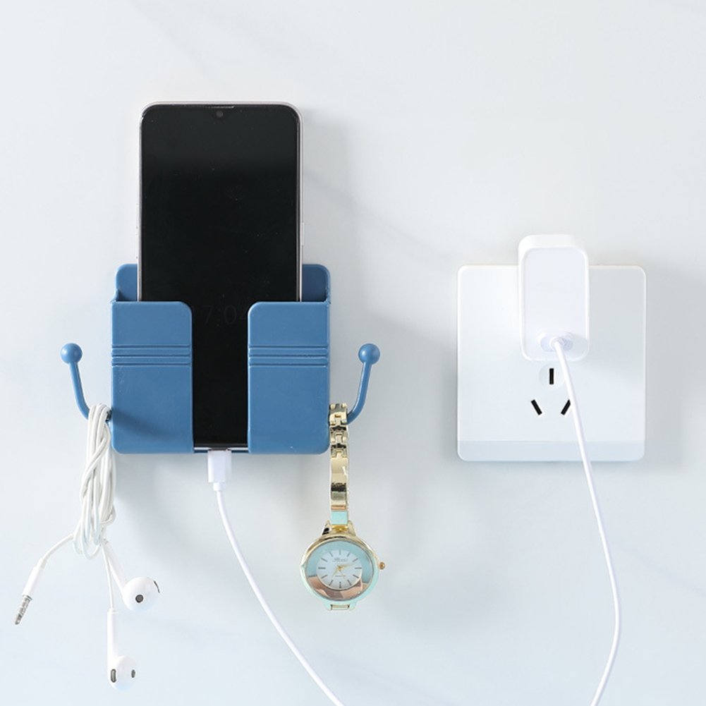 Multi-Functional Wall-Mounted Holder with Side Hooks - Drill free solution for home