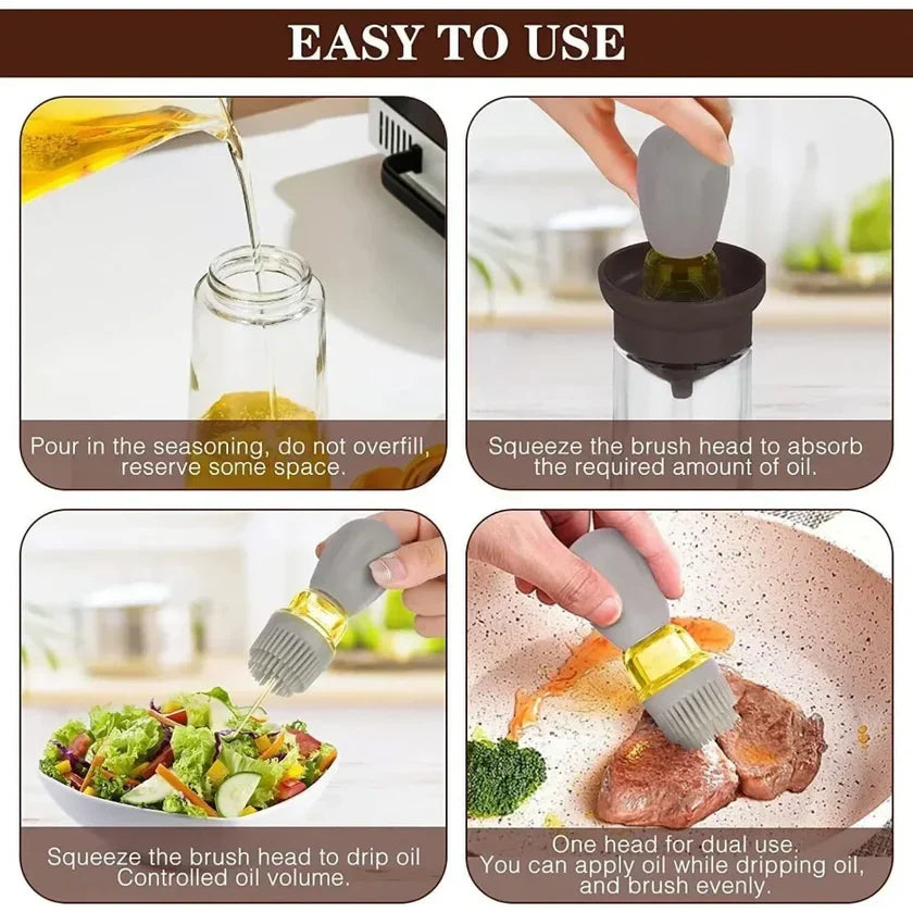 Oil Dispenser Bottle With Silicone Brush