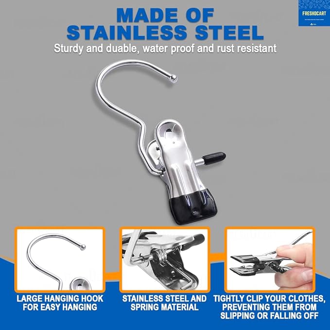 Stainless Steel Multipurpose Hanging HOOK CLIPS (50% Discount Offer)
