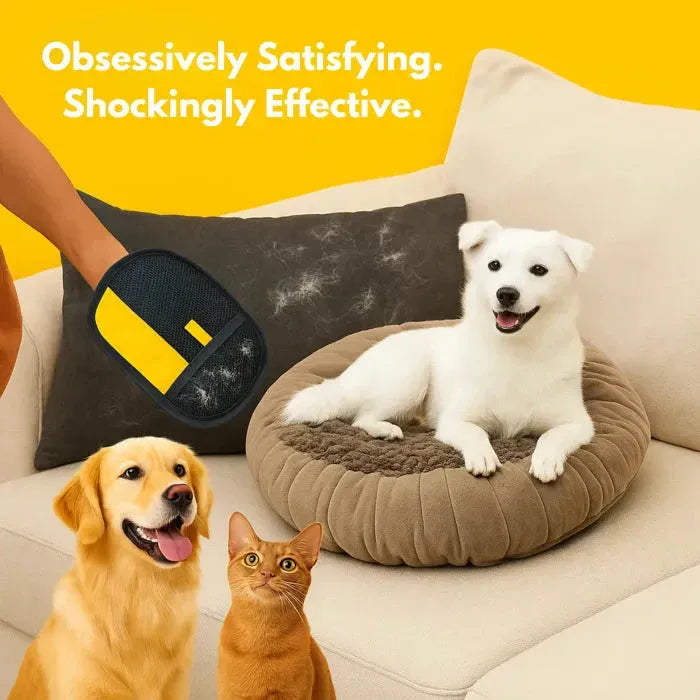 FurEase Pet Grooming Gloves – De-Shed & Massage