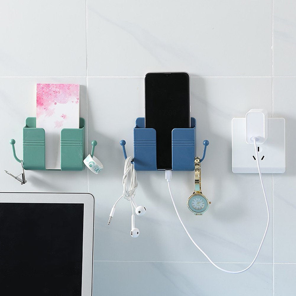 Multi-Functional Wall-Mounted Holder with Side Hooks - Drill free solution for home