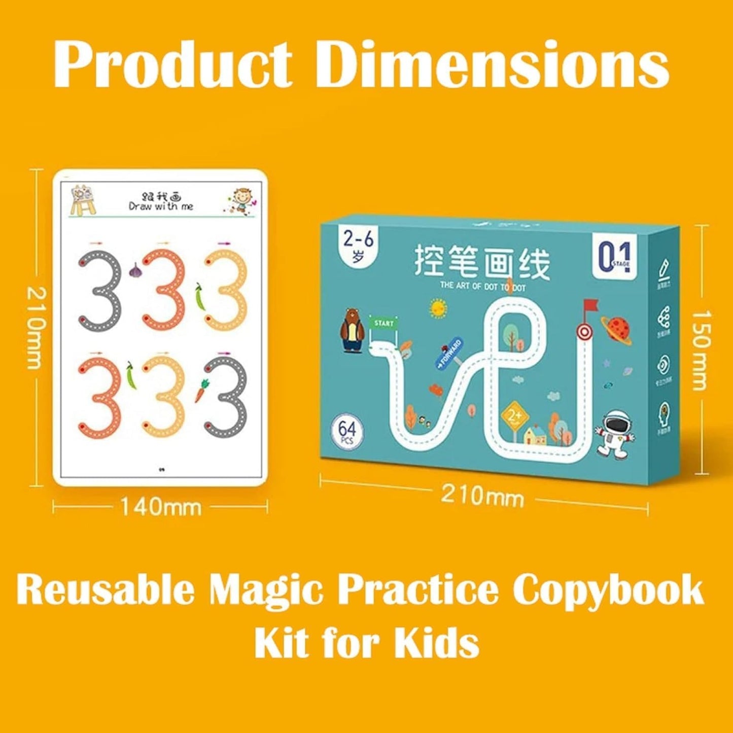 ABC & 123 Trace Practice Book - Magic Tracing Workbook