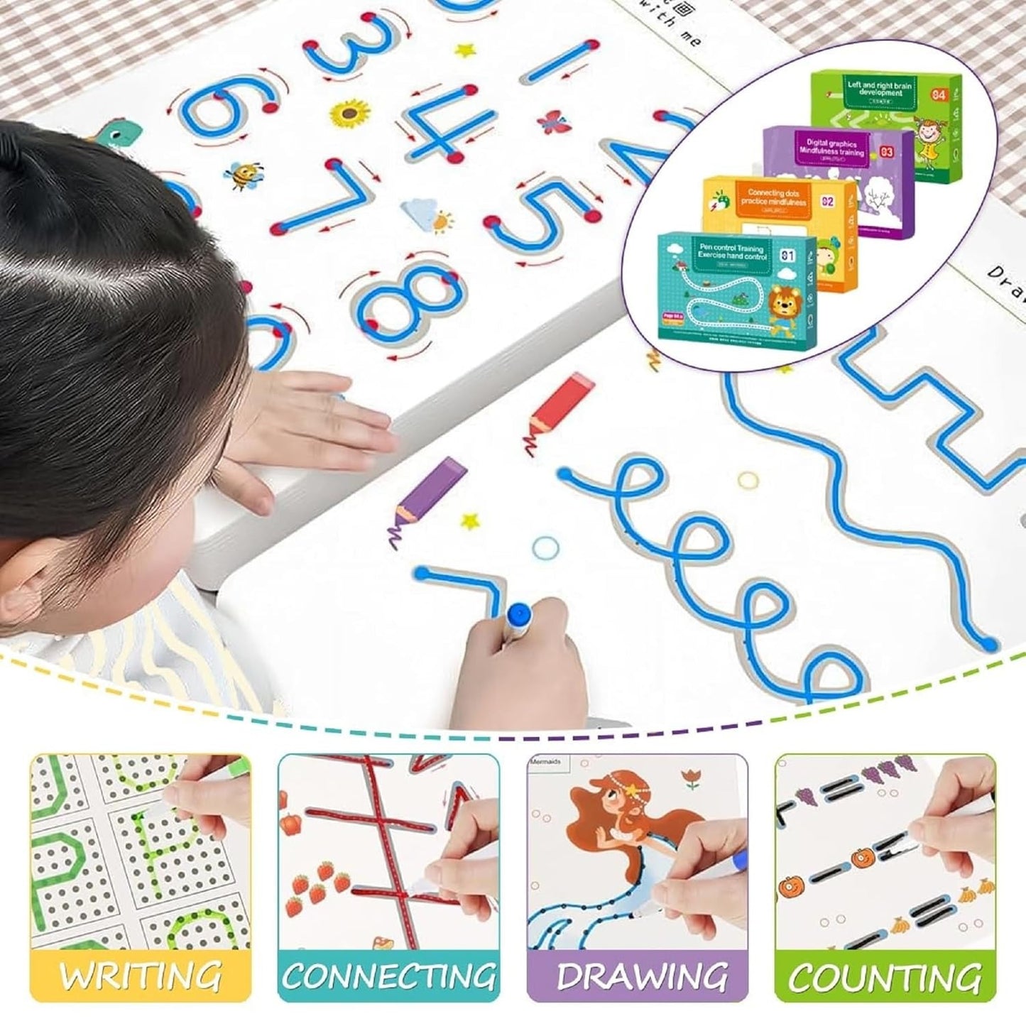 ABC & 123 Trace Practice Book - Magic Tracing Workbook