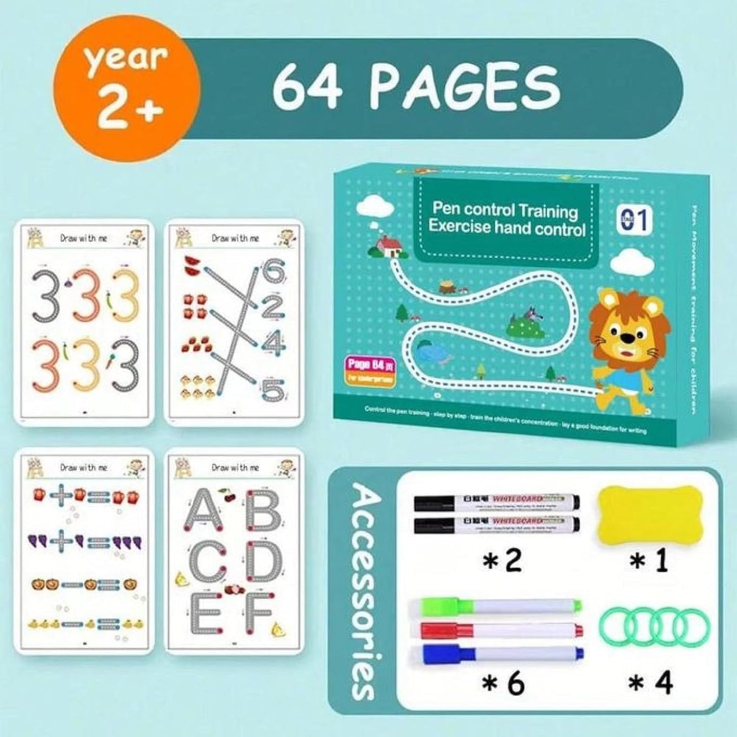 ABC & 123 Trace Practice Book - Magic Tracing Workbook