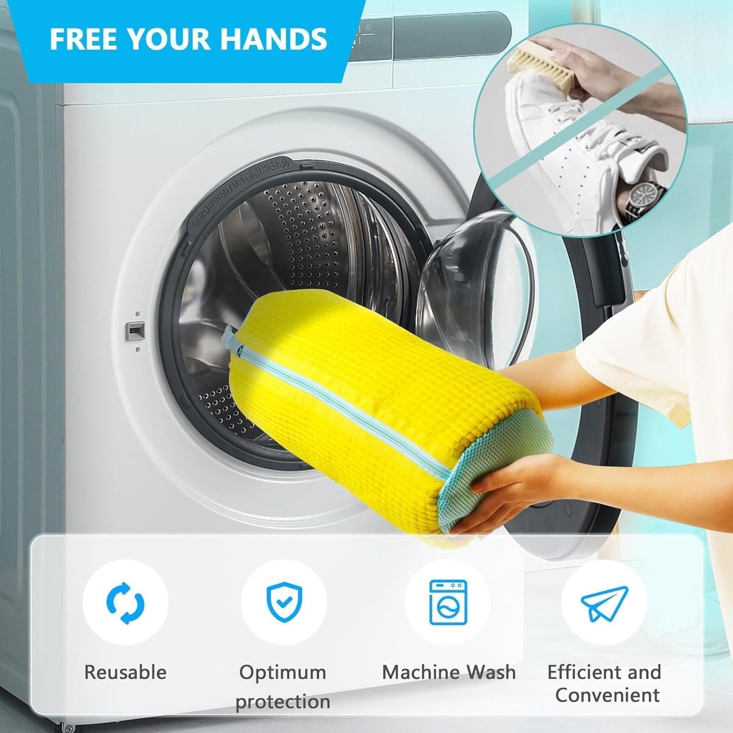 CleanKicks Shoe Washing Bag - Microfiber Cleaning Bag