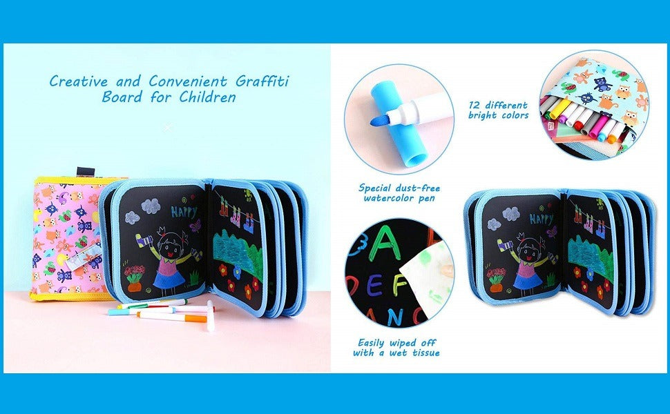 Magic Doodle Waterproof Book - Reusable Learning Book For Kids