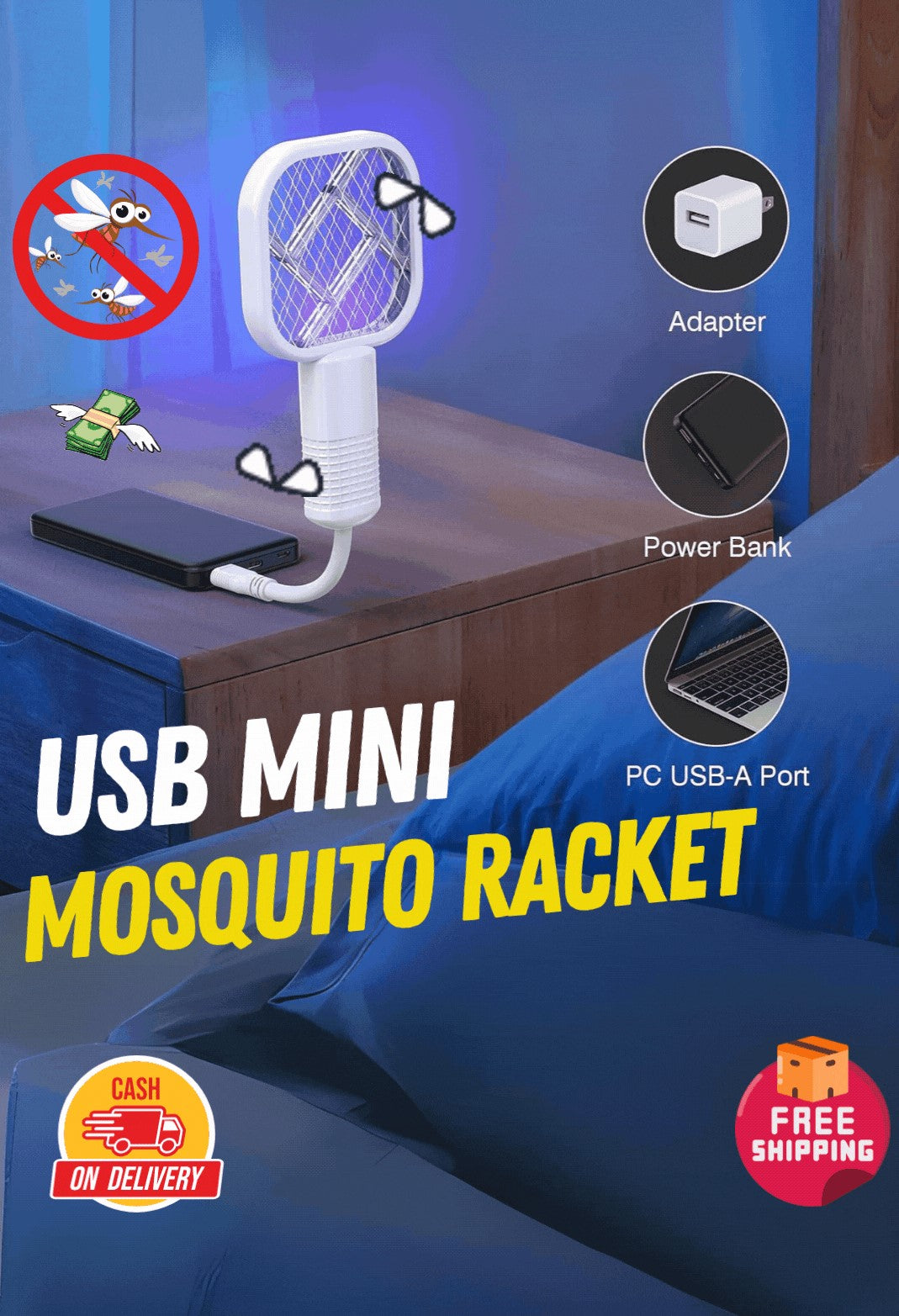 Portable MOSQUITO RACKET (50% Discount + Free Shipping)