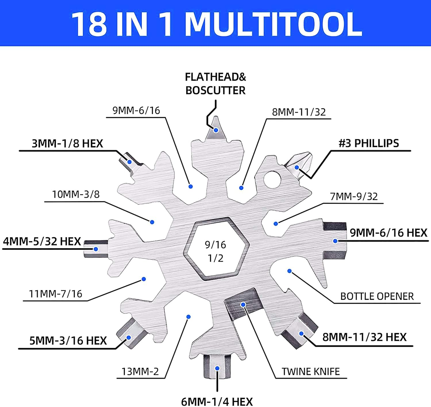 18 in 1 Multi-Purpose Snowflake Tool - 50% OFF