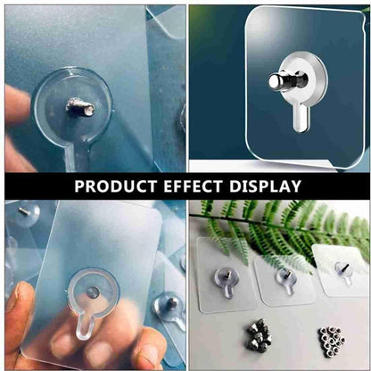 Multifunctional Drill- free Adjustable Adhesive Wall Nail Hook | Transparent Nail Hook | Perfect home Essential