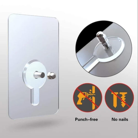 Multifunctional Drill- free Adjustable Adhesive Wall Nail Hook | Transparent Nail Hook | Perfect home Essential