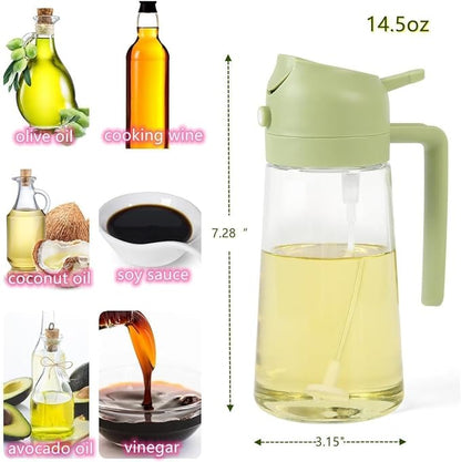 2-in-1 Glass Oil Dispenser and Sprayer