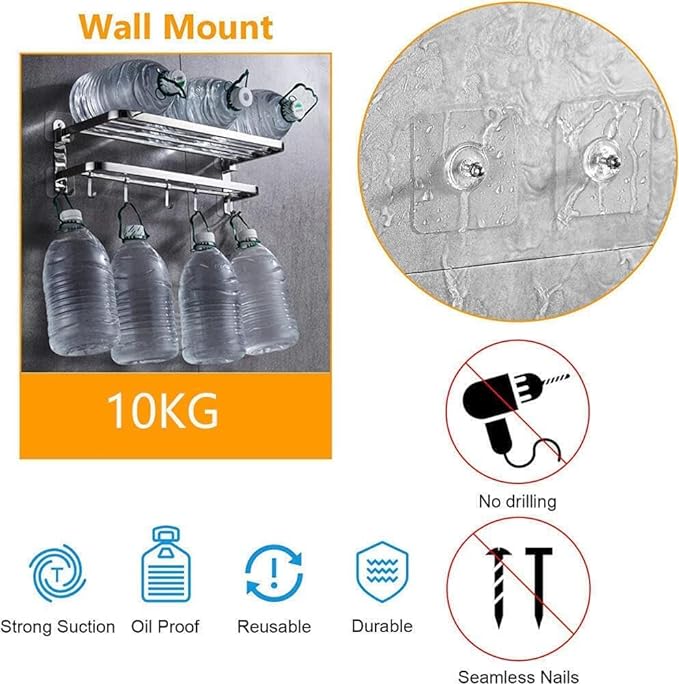 Multifunctional Drill- free Adjustable Adhesive Wall Nail Hook | Transparent Nail Hook | Perfect home Essential