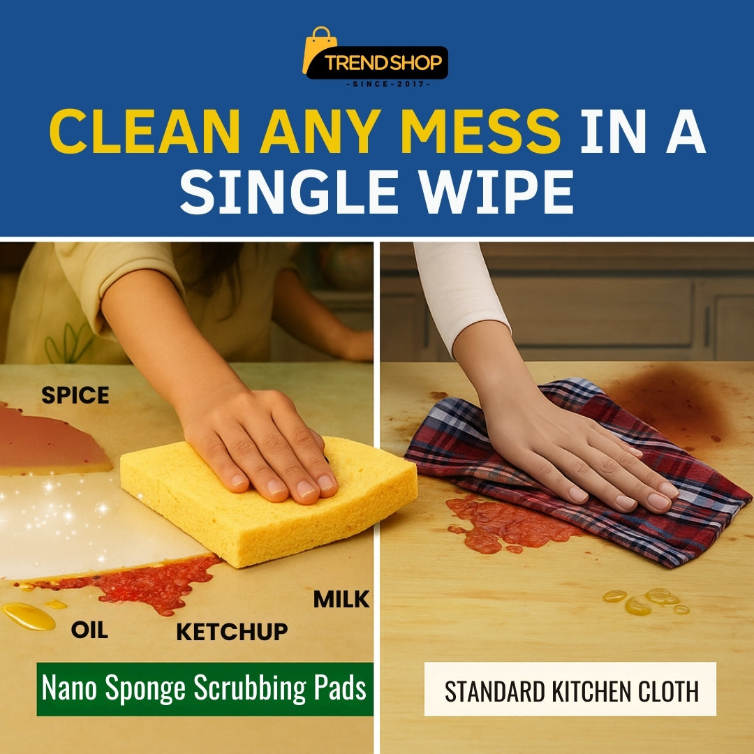 Nano Sponge Scrubbing Pads – Removes Stains, Dirt & Grease Instantly